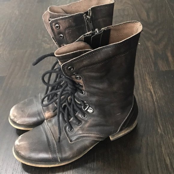 Aldo Shoes - Aldo Leather Barberis Distressed Military Boot Size 36